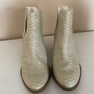 (3/$15) White Reptile Skin Booties